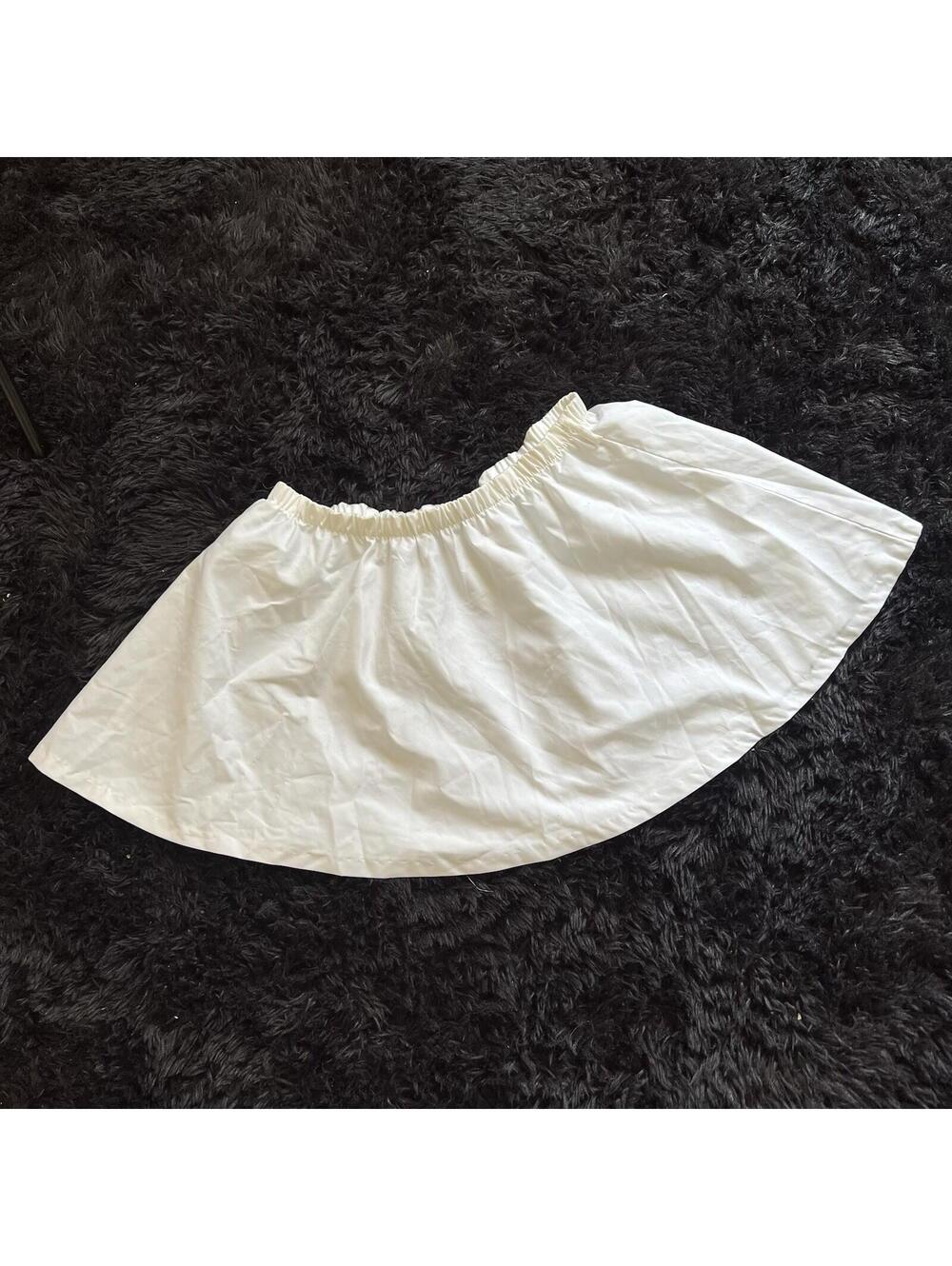 Vintage Binder Sportswear Boston White Cotton Mini Skirt Elastic Waist